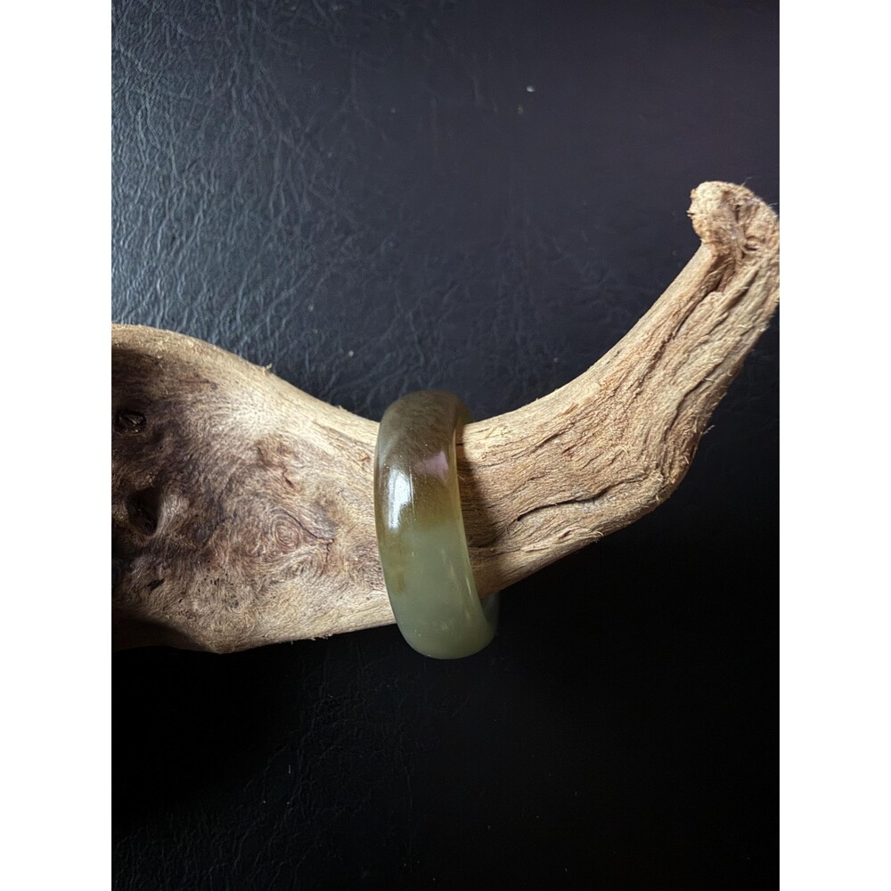 Natural Blue-Green Jade Ring Russet Jade Band Untreated Jade Ring US size 7